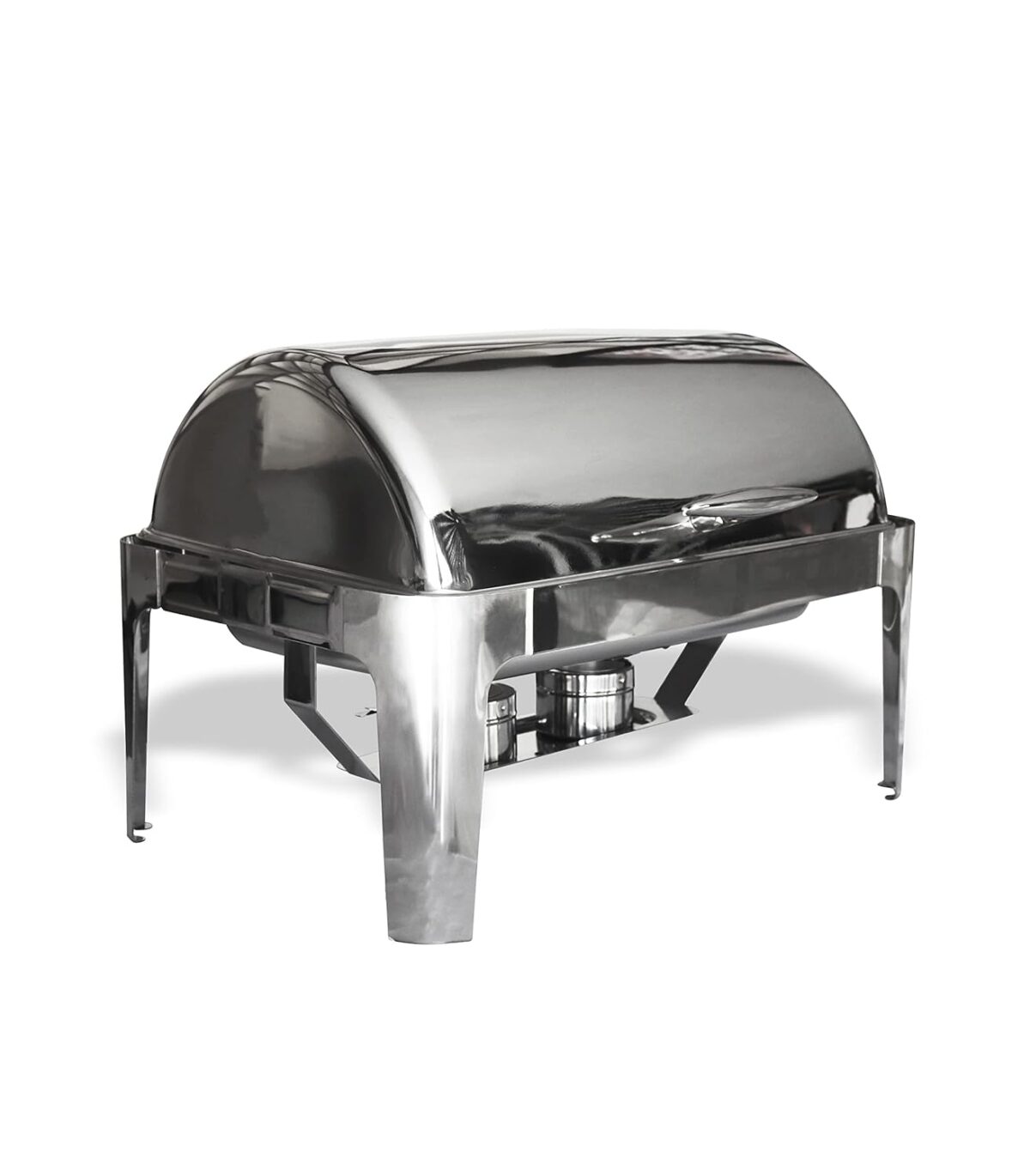Stainless Steel Square Chafing Dish with See Through Hydraulic lid and Stainless Steel Stand and Burner - 6 Ltrs Capacity - Image 3
