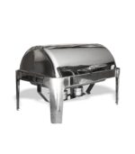Stainless Steel Square Chafing Dish with See Through Hydraulic lid and Stainless Steel Stand and Burner - 6 Ltrs Capacity - Image 3