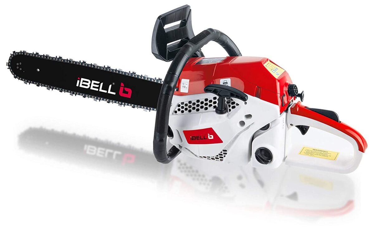 iBELL 2058CS, 18" 58CC Powerful 2 Stroke Handed Petrol Chain Saw, Woodcutting Saw for Farm, Garden and Ranch with Tool Kit - 6 Months Warranty - Image 1