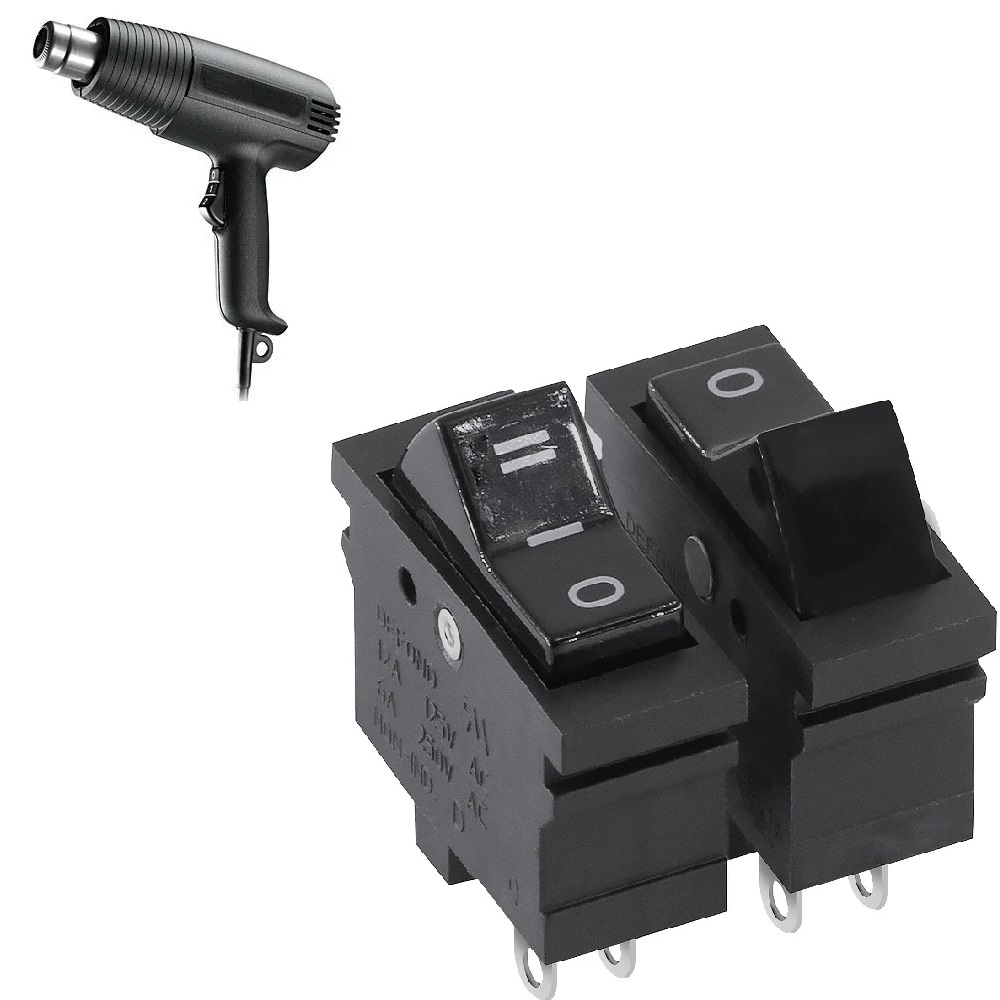 Ha399e137d01c4c688fb57bb0537cd6a4j SPT-2213 heat gun hot air gun 4pin 3 gear rocker power button switch 10A 250V - Image 1