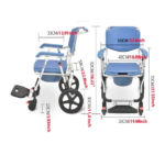 Samnantools Multipurpose Wheelchair, 3-in-1 Commode Chair, Shower Chair, Medical Rolling Bathroom Transport Chair for Elderly and Seniors, Standard Folding with Footrest - Image 5