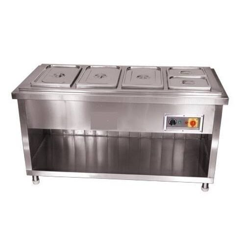 S. S. Bain Marie 4 Bowl with Stand: Efficient and Stylish Food Warmer for Commercial Kitchens