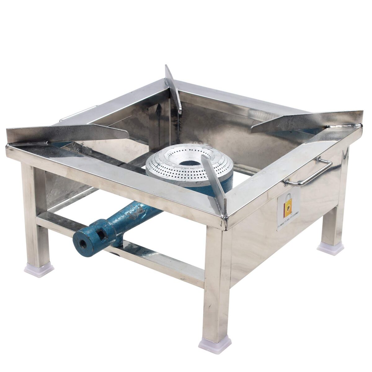 Version 1.0.0 High-Quality 15*15 Stainless Steel Gas Bhatti/Chula - Commercial Stove Square Type - Image 1