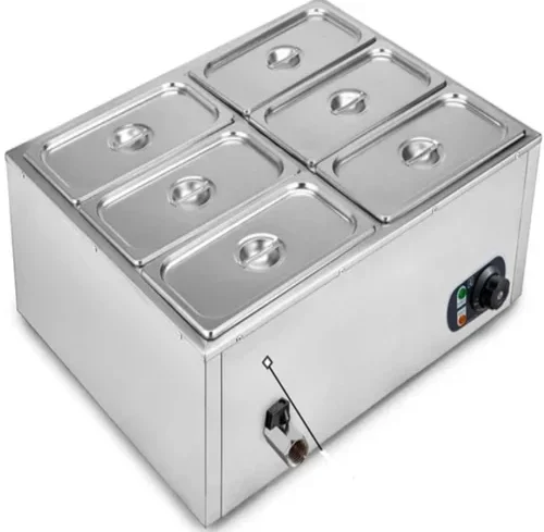 Stylish and Durable S. S. Bain Marie 6 Bowl Table Top - Perfect for Any Setting