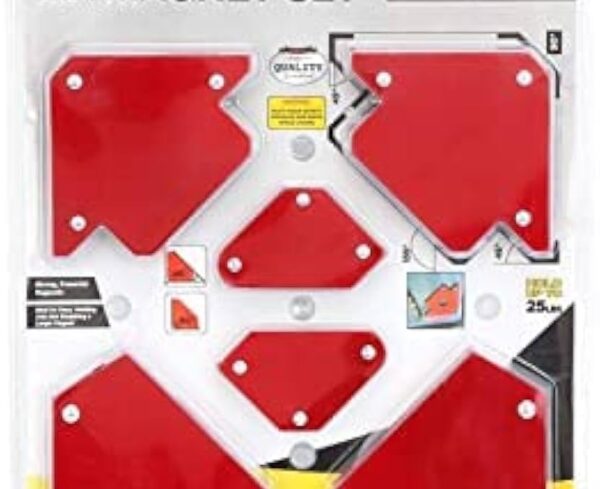 6 Pcs Arrow Welding Magnet, Welding Magnet Set for Metal Working 25, 50, and 75 Lbs Strength Magnetic Welding Holder, 45,90,135,180Degree Angle Fits for welding, soldering, assembling