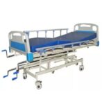 Samnantools Three Function Manual ICU Bed with ABS Panel and Bed Guard Collapsible Railing
