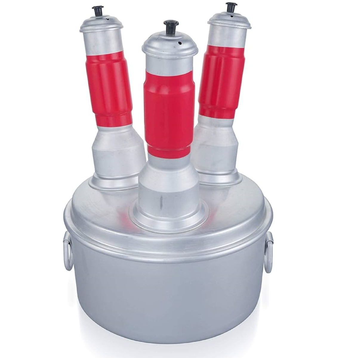 Aluminium Multi Puttu Maker 3 hole Steamer Kutti (Silver) - Image 1