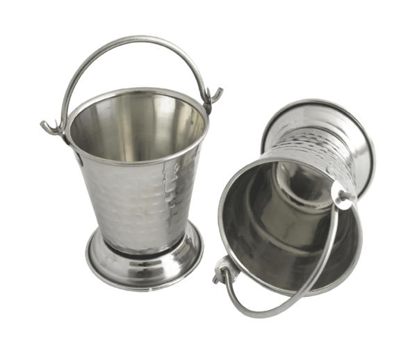 Steel Bucket for Serving Dishes (Food) - Serveware, Tableware for Home Hotel & Restaurants Set of 2