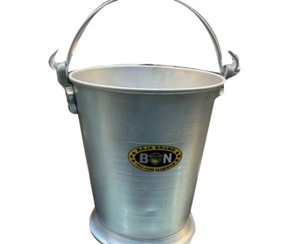 Smooth Silver Aluminum Bucket Balti, Capacity: Varies, Size: 8 Inch