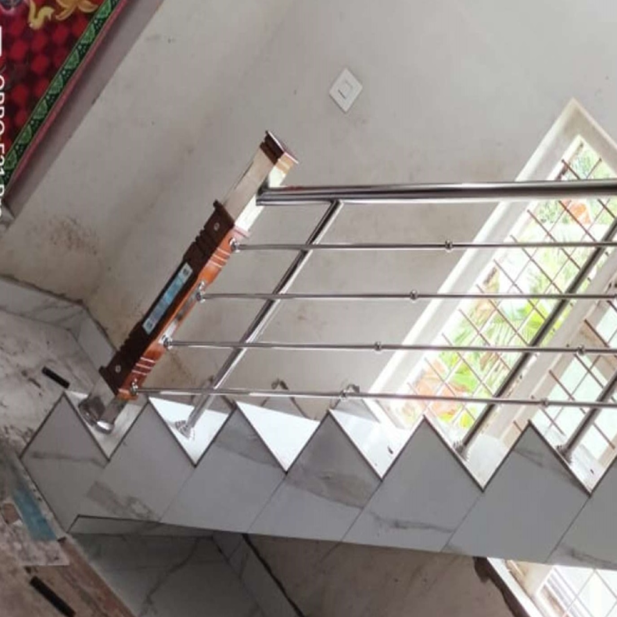 Samnantools 3 Feet Stainless Steel Wooden Master Pillar with Panel Design, Durable Silver Finish for Balcony Railing, Home, Hotel, and Shop Decor - Modern and Weather-Resistant Decorative Post for Indoor and Outdoor Use - Image 3