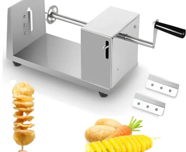 Hand Operated Spiral Potato Cutter Machine, Stainless Steel Body