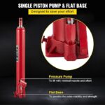 Hydraulic Long Ram Jack, 5 Tons/8818 lbs Capacity, with Single Piston Pump and Flat Base, Manual Cherry Picker w/Handle, for Garage/Shop Cranes, Engine Lift Hoist, Red - Image 3