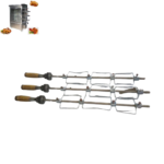Samnantools Commercial Chicken Grill Machine Rod with Gear and Handle (3 pcs) | Durable and Heat-Resistant Rotisserie Accessories