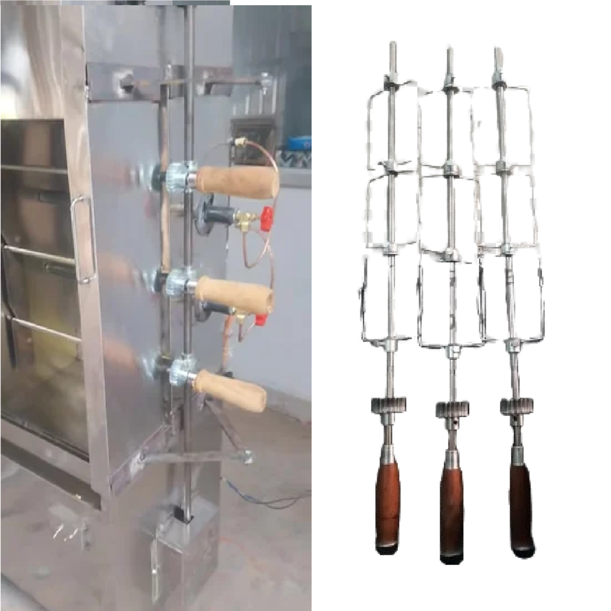 Samnantools Commercial Chicken Grill Machine Rod with Gear and Handle (3 pcs) | Durable and Heat-Resistant Rotisserie Accessories - Image 2