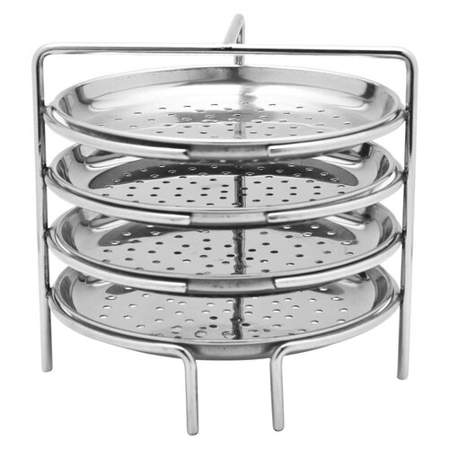 3570D2AF0D2CFF14562923208F_1599645090275 Idiyappam Stand (Small Size) with 4 Plates | Momos Steamer | Vegetable Steamer Utensil, Pack of 1 - Silver Color 60 - Image 1