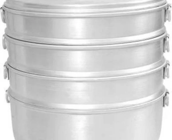 Premium Aluminium Momos Maker & Steamer with Handles, Durable 4 Tier Steamer for Cooking, Suitable for Home, Hotels, Restaurant and Business, No 10, Capacity- 8 litres, Silver