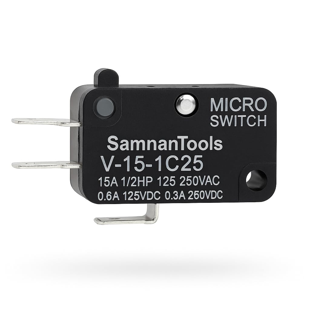 51fR4ER1hvL._SL1024_ SamnanTools V-15-1C25 Micro Switch – 15A 250V AC Limit Switch for Power Tools, Appliances & Industrial Equipment - Image 1