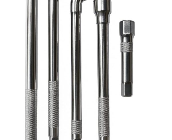 Samnantools Heavy-Duty L-Shaped Socket Wrench Set – 12", 10", 8" Combo with 8" & 4" Extension Rods – 5 PCS Socket Spanner Tool Kit for Car, Bike, Garage, Workshop & DIY Repairs