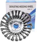 Samnantools Wire Wheel Weed Brush for Grass Cutter – Universal Trimmer Head for Garden, Lawn Mower, and Brush Cutter 8 inch