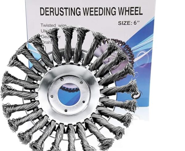 Samnantools Wire Wheel Weed Brush for Grass Cutter – Universal Trimmer Head for Garden, Lawn Mower, and Brush Cutter 8 inch