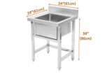 Samnantools Stainless Steel Utility Sink Set With tap– Portable Commercial Single Bowl Sink for Restaurant, Café, Bar, Hotel, Garage, Laundry Room & Outdoor Kitchen (Groovy Design) - Image 3