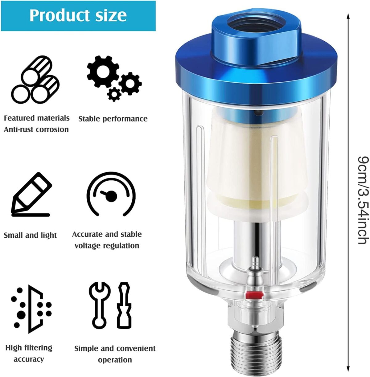 Mini Air Oil Water Separator Filter for Compressor Spray Paint Tool 1/4 - Image 3