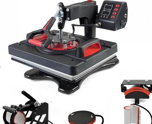 Heat Press Machine – Multifunctional T-Shirt Printing Machine for Mug, Cap, Plate, Hat & Sublimation Printing | 360° Swing Away Digital Combo Heat Machine