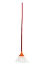 Outdoor Broom with Wooden Handle | Durable Plastic & Metal Garden Rake for Cleaning Leaves, Grass, and Yard Debris | Lightweight Leaf Rake for Outdoor Use|Multicolor - Image 3