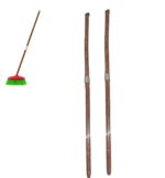 Wooden Broom Stick (Lathi) – Long Handle Set, 20mm Thread (Stick Only, No Brush Included) | Fits All Mop & Broom Heads(Pack of 2)