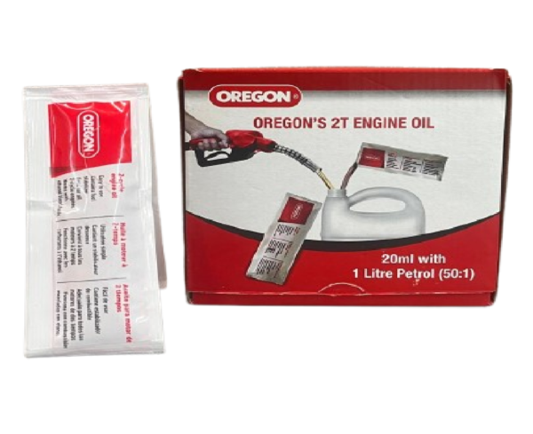 OREGON-2T Chainsaw Engine Oil - 5 Sachet Pack - Ideal for 1 Litre Petrol Mix - Essential Chainsaw Accessories